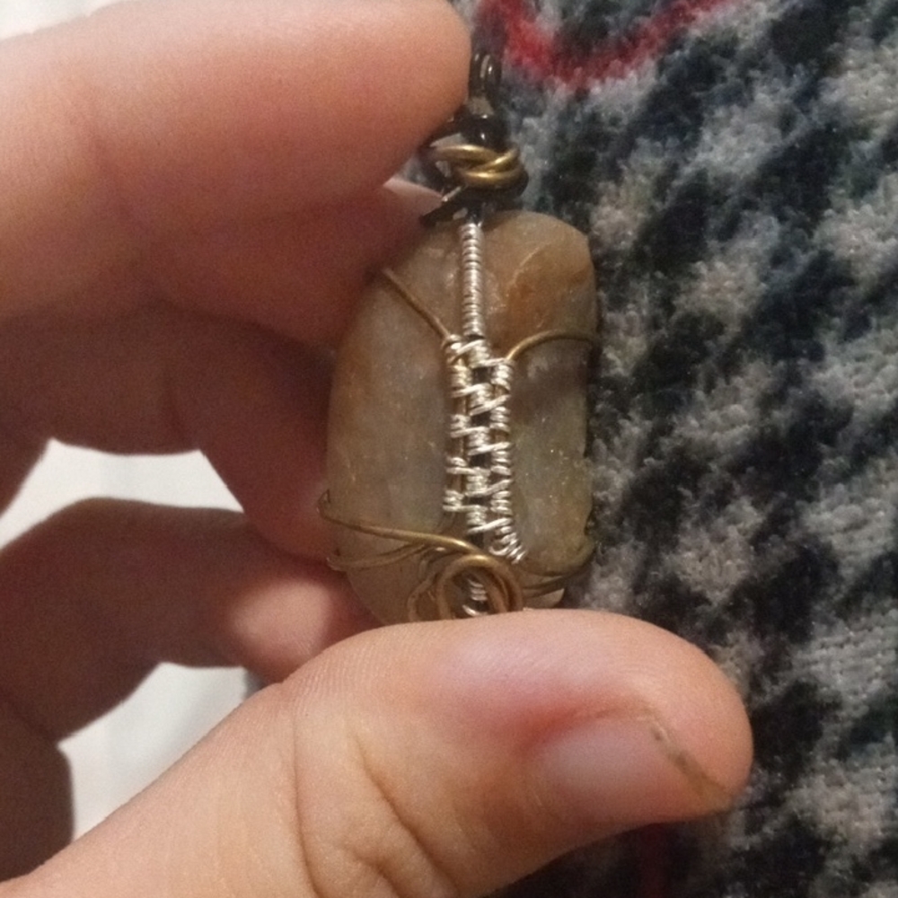 Handcrafted Wire-Wrapped Stone Pendant